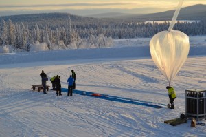 Ballonguppskjutning vid Esrange Space Center i Kiruna